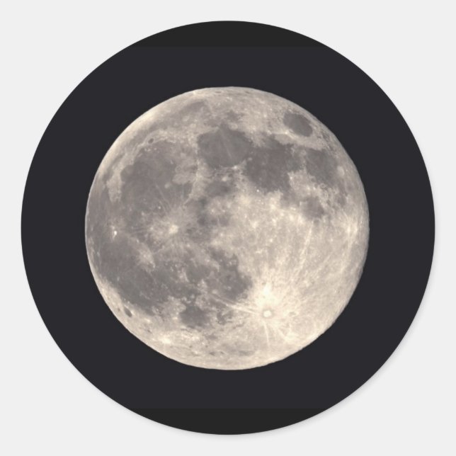 Vollmond-Aufkleber Runder Aufkleber (Vorderseite)
