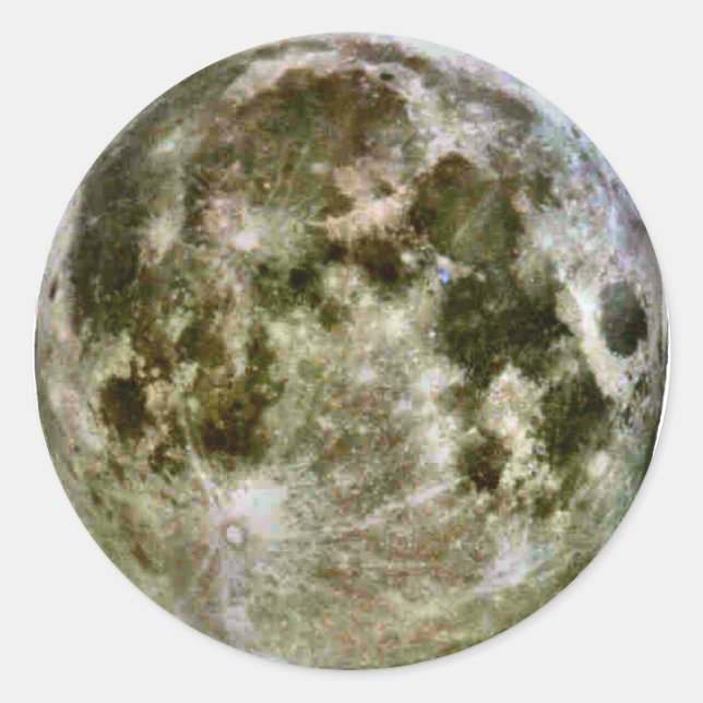 Vollmond-Aufkleber Runder Aufkleber (Vorderseite)