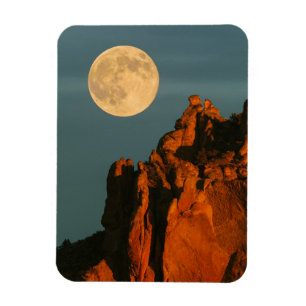 Vollmond Basaltklippen Smith Rock State Park Magnet