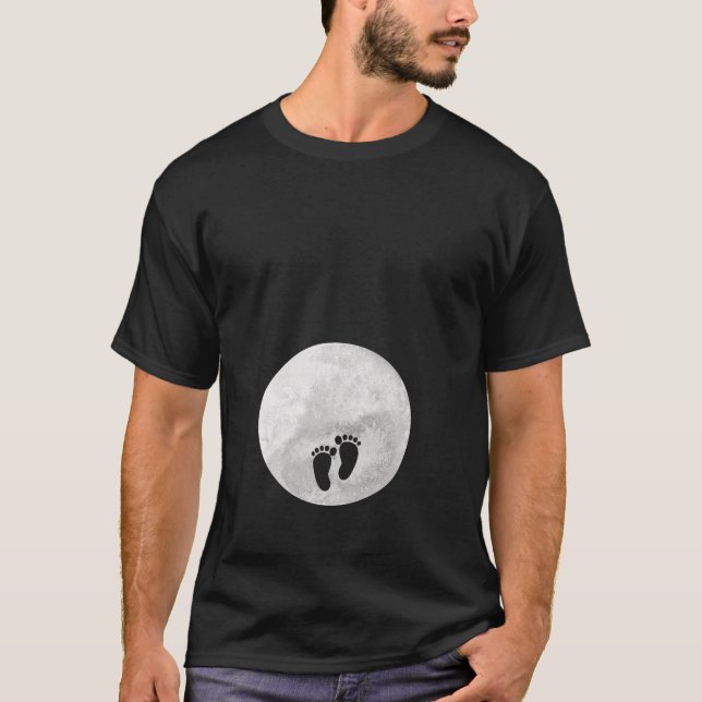 Vollmond Bauch Schwangerschaft Ankündigung Kinderf T-Shirt (Vorderseite)