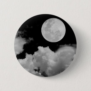 VOLLMOND BEWÖLKT SCHWARZWEISS BUTTON