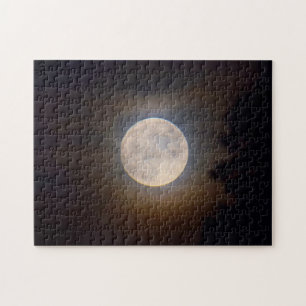 Vollmond durch die Wolken schlängeln - 11x14