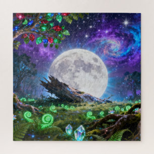 Vollmond-Fantasie-Wald-Puzzle