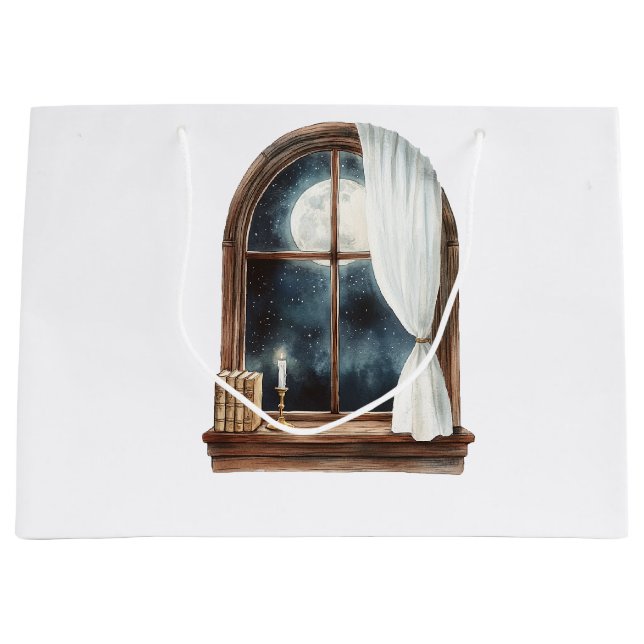 Vollmond-Fenster Große Geschenktüte (Vorderseite)
