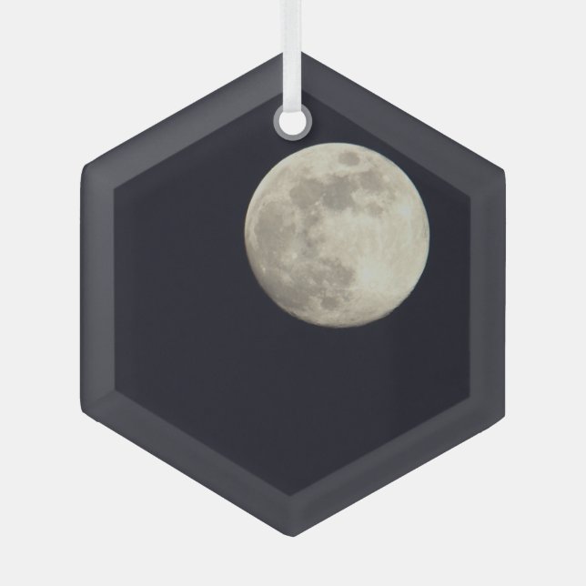Vollmond Foto Ornament Aus Glas (Vorderseite)