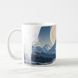 Vollmond-Gebirgslandschaft-Sweatshirt Kaffeetasse