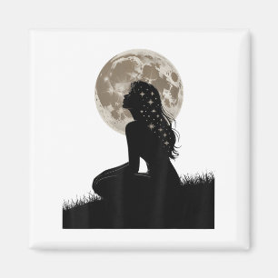 Vollmond Gefühls Girl Design Astrologie Galaxy Si Magnet