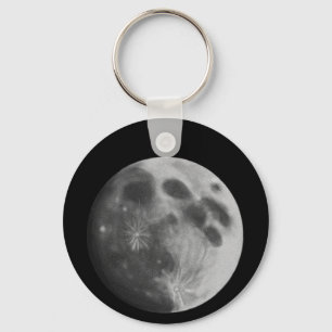 Vollmond Gray Gray Classic Round Schlüsselanhänger