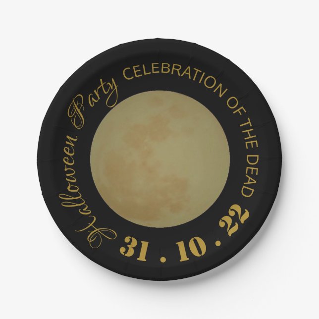 Vollmond, Halloween-Party-Papierplatte Pappteller (Vorderseite)