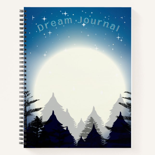 Vollmond im Forest Dream Journal Notizbuch (Vorderseite)