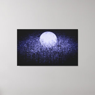 Vollmond in der Winternacht Leinwanddruck