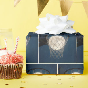 Vollmond in einem Basketballnetz Geschenkpapier