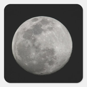 Vollmond in Schwarzweiß. Bildnachweis: Arthur Quadratischer Aufkleber