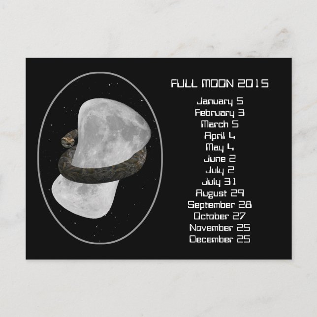 Vollmond-Kalender 2015 Postkarte (Vorderseite)