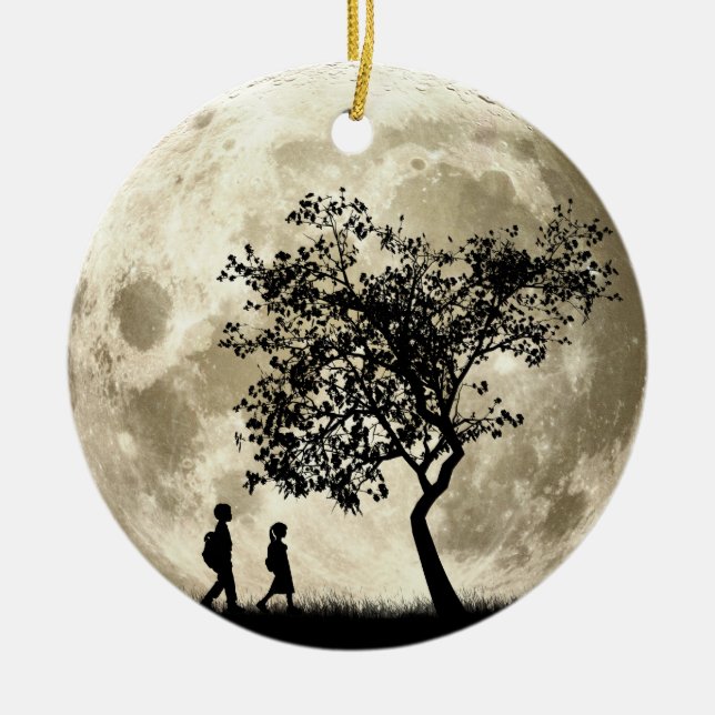 Vollmond Keramikornament (Vorne)