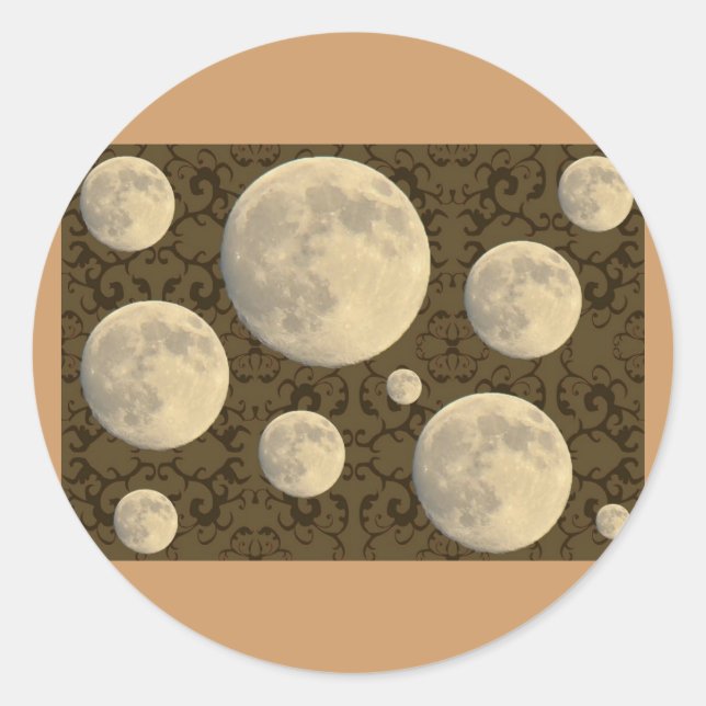Vollmond-Koordinationselemente Runder Aufkleber (Vorderseite)