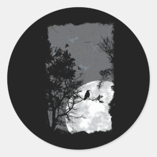 Vollmond Krow Gloomy Forest Kostüm Phantastisch Ha Runder Aufkleber