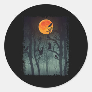 Vollmond Krow Gloomy Forest Kostüm Phantastisch Ha Runder Aufkleber