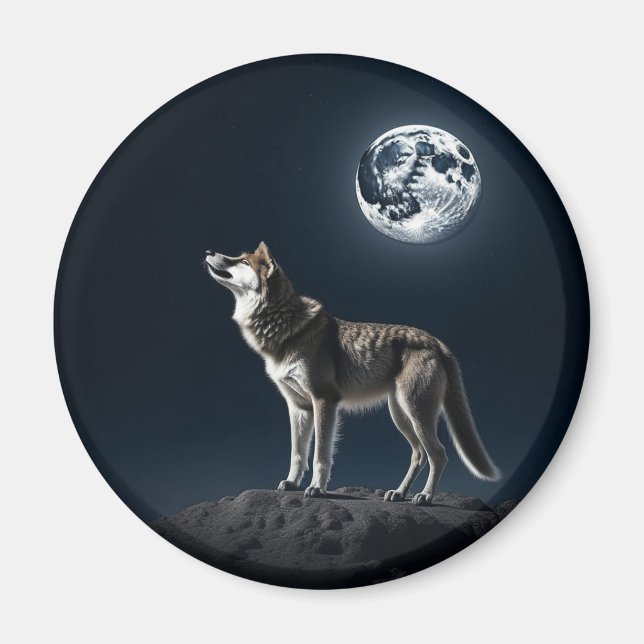 Vollmond leuchtet auf dem Wolf Magnet (Vorne)