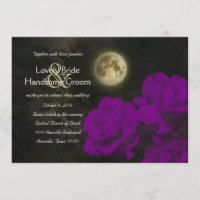 Vollmond-lila Geist-Rosen, die Einladung Wedding