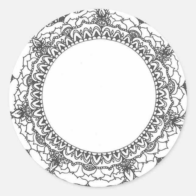 Vollmond Mandala Sticker (Vorderseite)