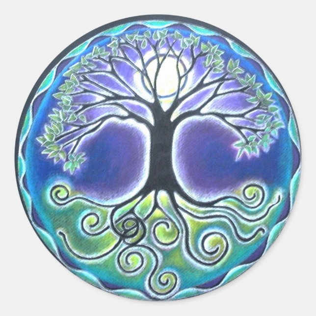 Vollmond Mandala Sticker (Vorderseite)