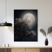 Vollmond mit blühendem Baum