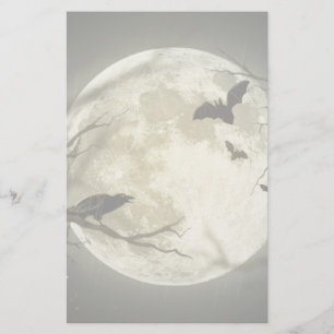 Vollmond mit Fledermäusen und Raven