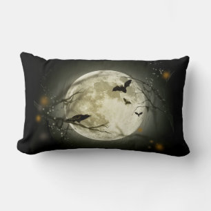 Vollmond mit Fledermäusen und Raven Lendenkissen
