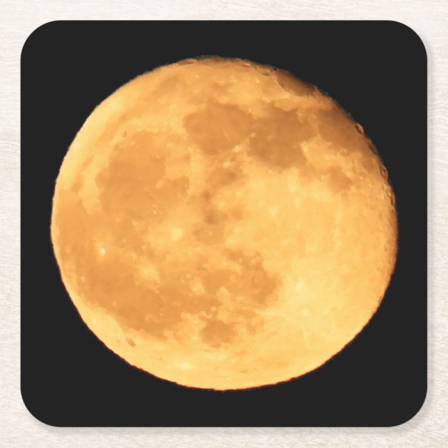 Vollmond mit Orange Glow Untersetzer (Vorderseite)