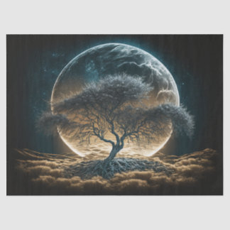 Vollmond mit Stammbaum Seidenpapier