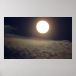 Vollmond mit Wolken Poster