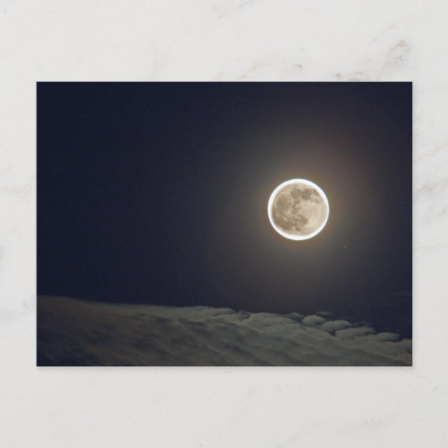 Vollmond mit Wolken Postkarte (Vorderseite)
