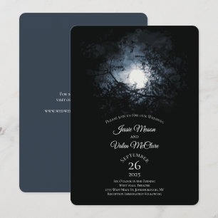 Vollmond-Mondlicht-Nachtgotik-Hochzeit Einladung