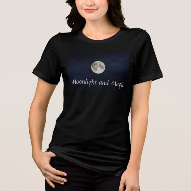 Vollmond, Mondlicht und Magie Tri-Blend Shirt (Vorderseite)