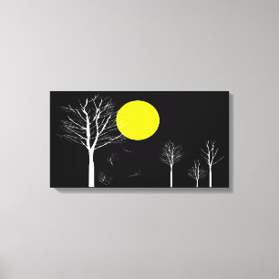 Vollmond Nachtgepackte Canvas Leinwanddruck