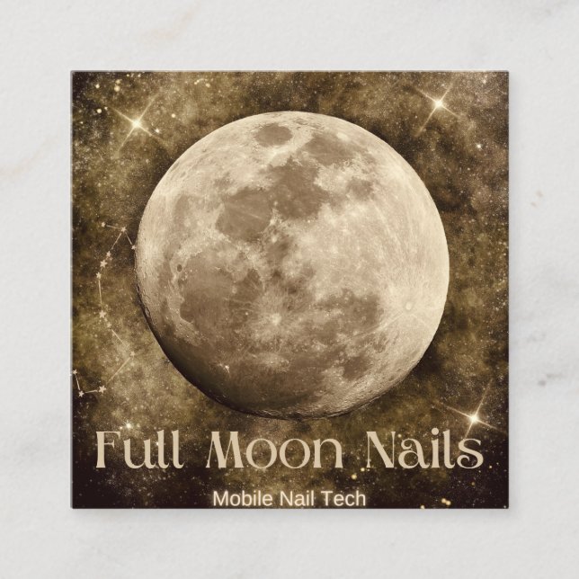 Vollmond Nails Square Business Cards Quadratische Visitenkarte (Vorderseite)