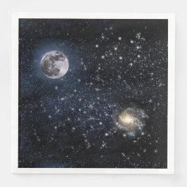 Vollmond Night Sky Stars Weltraum Serviette