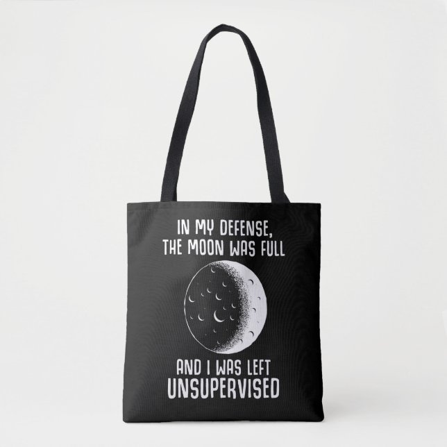 Vollmond-Pagan-Hexe-Zitat Tasche (Vorderseite)