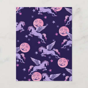 Vollmond Pegasus Art Moon Magischer Vollmond Postkarte