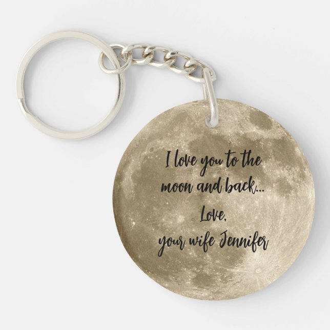 Vollmond Personalisiertes Geschenk runder Acryllic Schlüsselanhänger (Vorderseite)