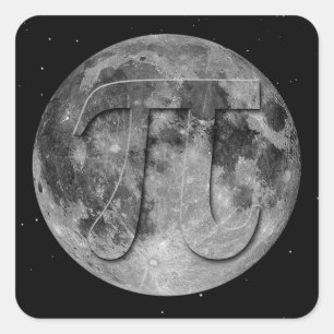 Vollmond-Pi-Tagesspass Quadratischer Aufkleber