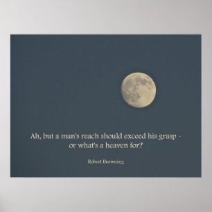 Vollmond-Plakat-Robert Browning-Zitat Poster