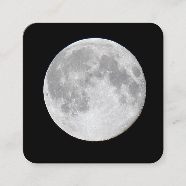 Vollmond Quadratische Visitenkarte (Vorderseite)