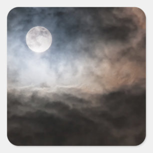 Vollmond Quadratischer Aufkleber