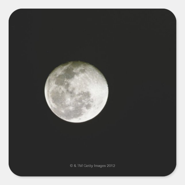 Vollmond Quadratischer Aufkleber (Vorderseite)