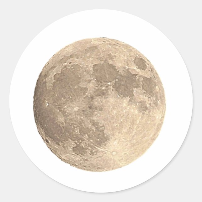 Vollmond Runder Aufkleber (Vorderseite)
