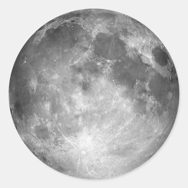 Vollmond Runder Aufkleber (Vorderseite)