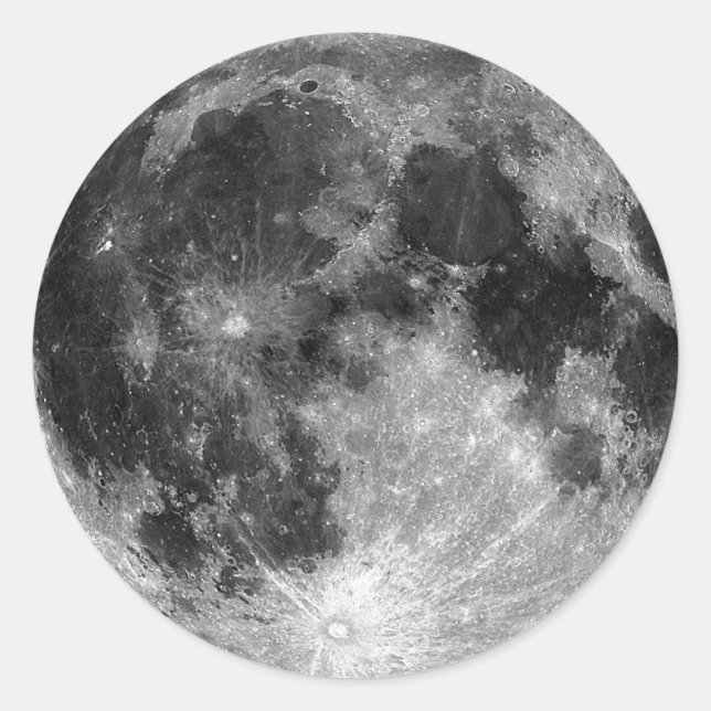 Vollmond Runder Aufkleber (Vorderseite)