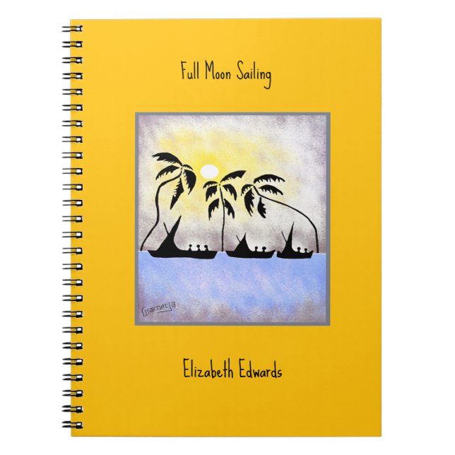 Vollmond-Segeln Notizblock (Vorderseite)